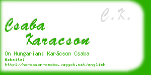 csaba karacson business card